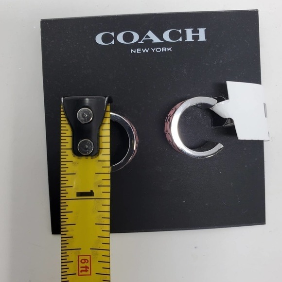 Coach Signature Enamel Huggie Cuff Pink Earrings - Picture 6 of 8